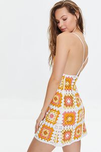 WHITE/MULTI Crochet V-Neck Mini Dress, image 6