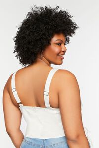 BRIGHT WHITE Plus Size Ruched Lace-Up Top, image 3