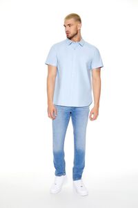 LIGHT BLUE Short-Sleeve Oxford Shirt, image 4