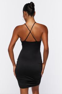 BLACK Ruched Cutout Mini Dress, image 3
