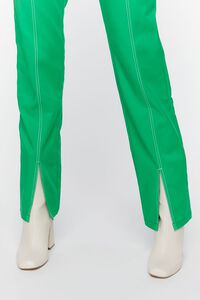 GREEN/WHITE Contrast-Trim Split-Hem Pants, image 6
