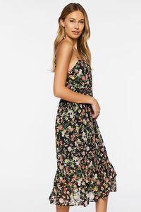 BLACK/MULTI Floral Print Sweetheart Midi Dress, image 2