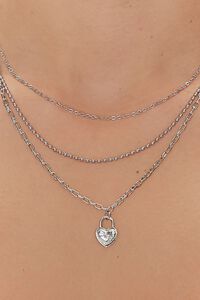 SILVER Upcycled Heart Lock Necklace Set, image 2