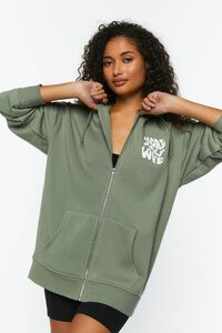 AGAVE/MULTI More Self Love Graphic Zip-Up Hoodie, image 1