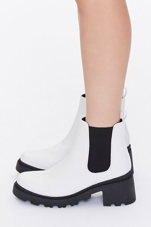 WHITE Faux Leather Chelsea Boots, image 2