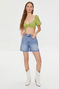 GREEN Cable Knit Twist-Front Crop Top, image 4