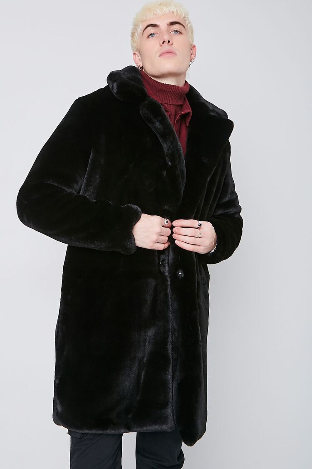 Faux Fur Longline Coat