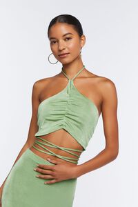 GREEN Slinky Halter Top & Maxi Skirt Set, image 4
