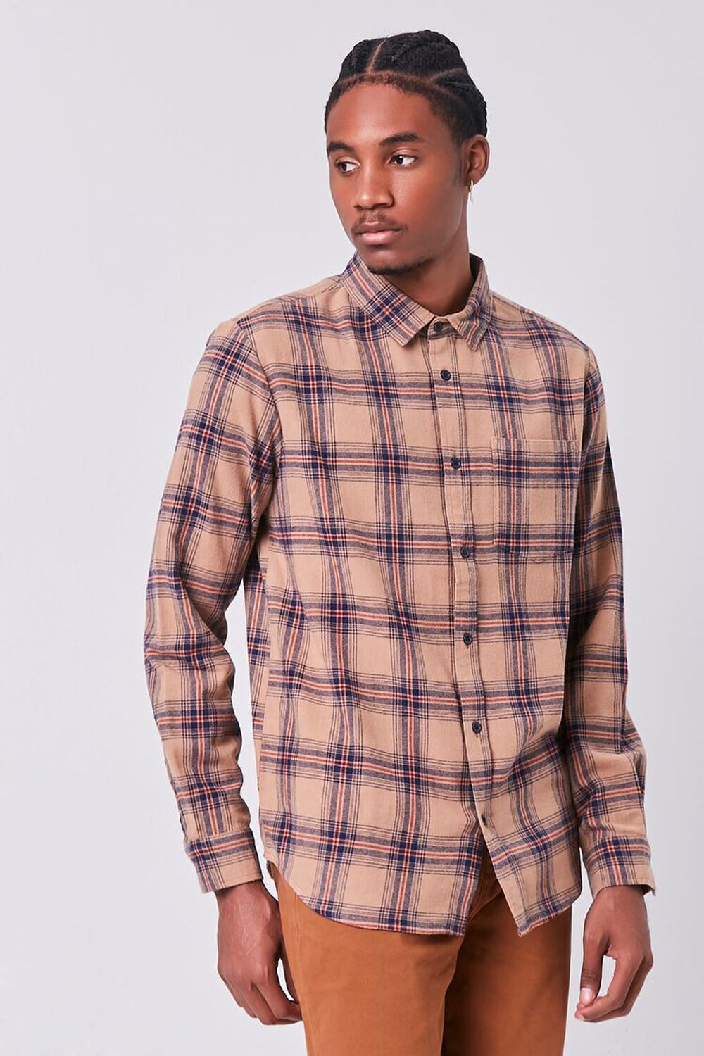 BROWN/MULTI Plaid Flannel Shirt, image 1