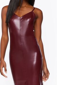 WINE Faux Leather Bodycon Dress, image 5