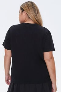 BLACK Plus Size Butterfly Graphic Tee, image 3