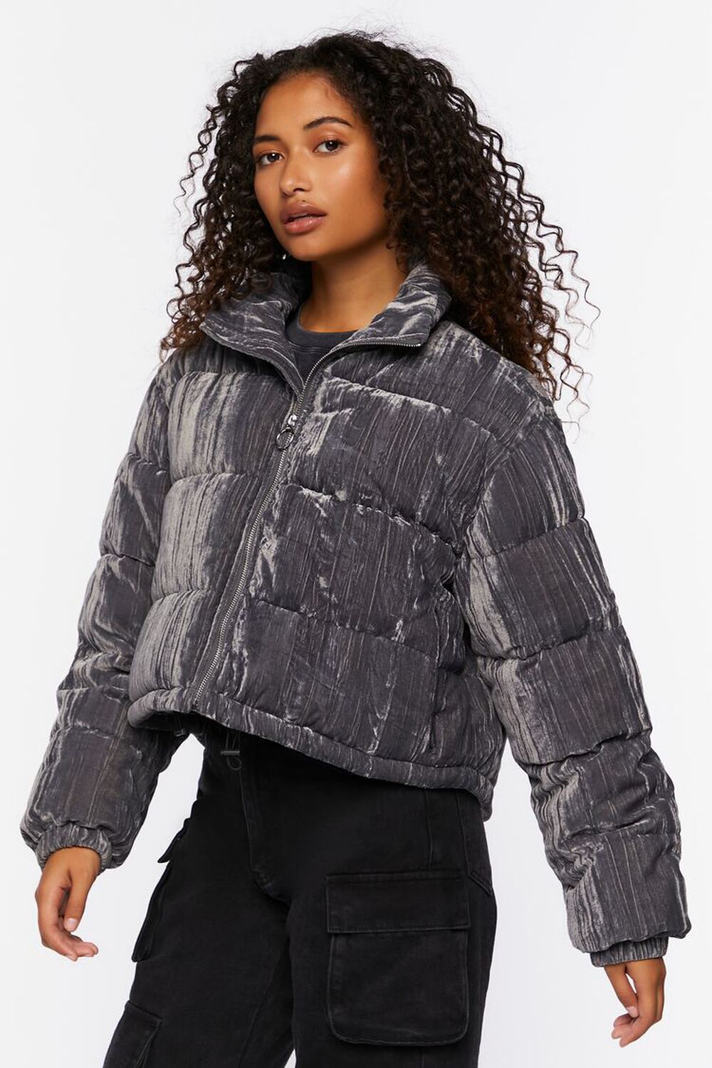 CHARCOAL Quilted Puffer Jacket, image 2