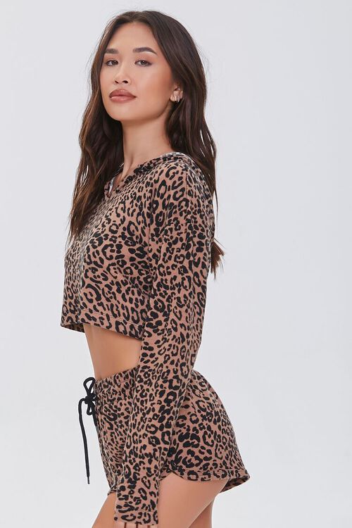 TAN/BLACK Leopard Print Pajama Top, image 2