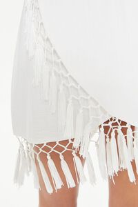 WHITE Tassel-Trim Halter Mini Dress, image 5