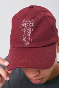 BURGUNDY/WHITE Embroidered Deluxe Graphic Cap, image 2