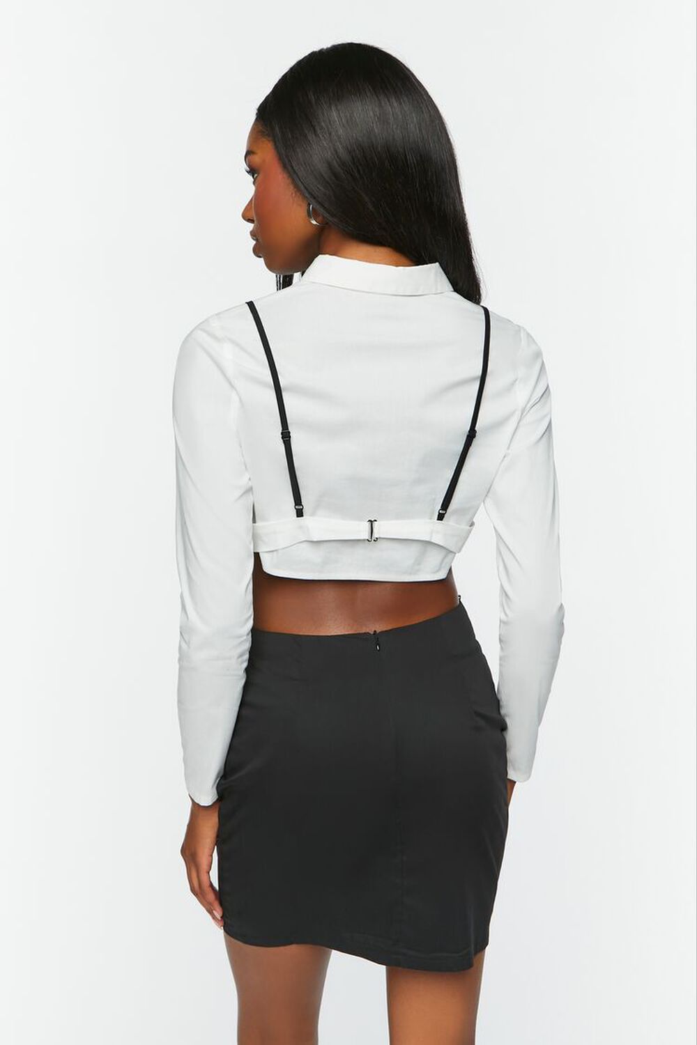Cropped Shirt & Suspender Combo Dress, image 3