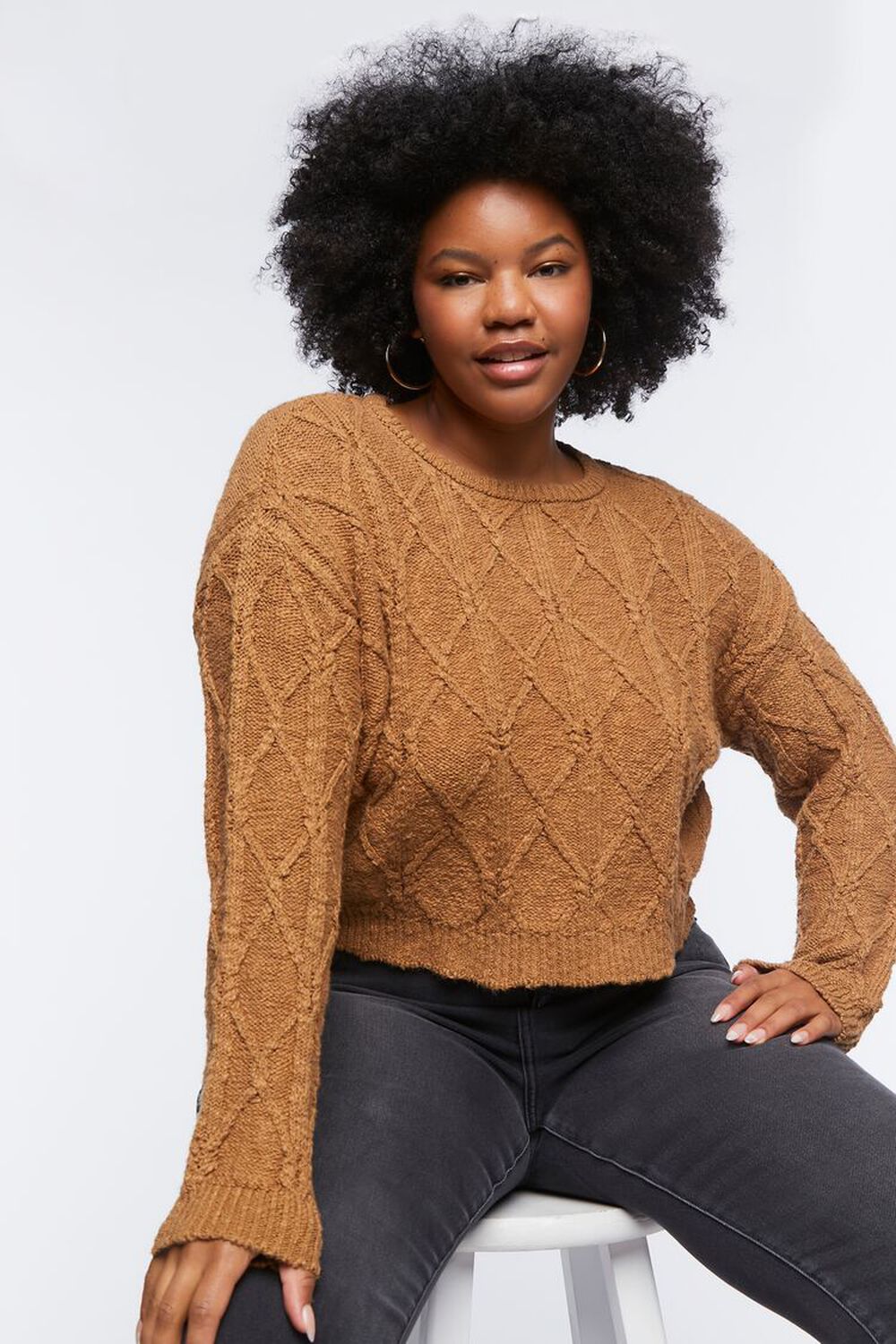 Plus Size Cable Knit Sweater, image 1