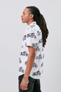 WHITE/MULTI Motorcycle Print Fitted Shirt, image 2