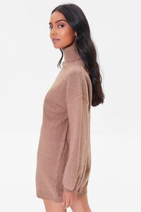 DARK BROWN Turtleneck Mini Sweater Dress, image 2