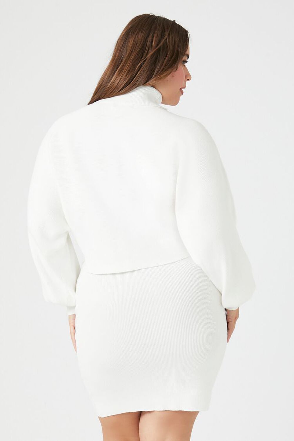 VANILLA Plus Size Ribbed Sweater & Skirt Set, image 3