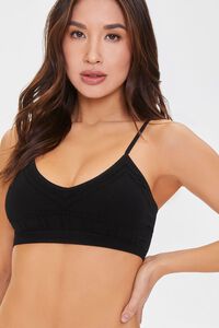 BLACK Seamless Cropped Lingerie Cami, image 1