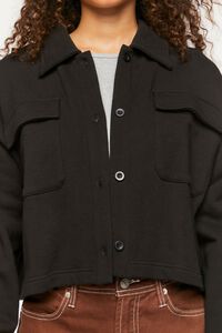 BLACK French Terry Cropped Jacket, image 5