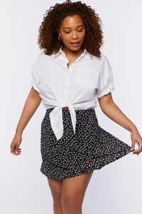 BLACK/WHITE Plus Size A-Line Mini Skirt, image 1