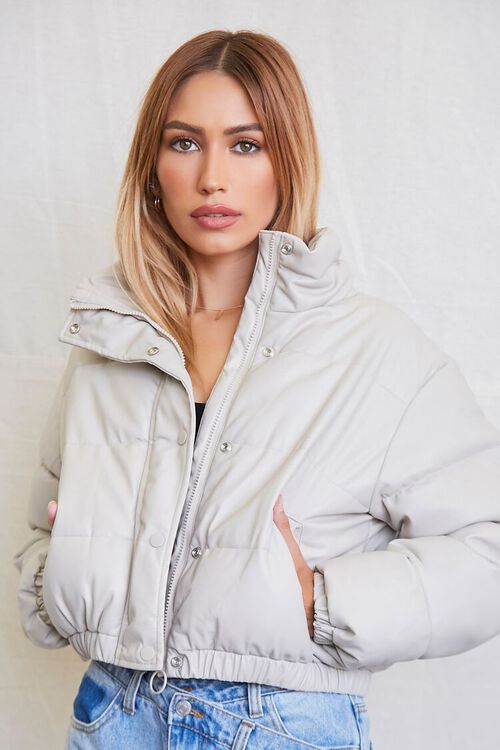 BEIGE Quilted Puffer Jacket, image 5