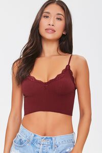 SANGRIA Seamless Scalloped Lace Bralette, image 1