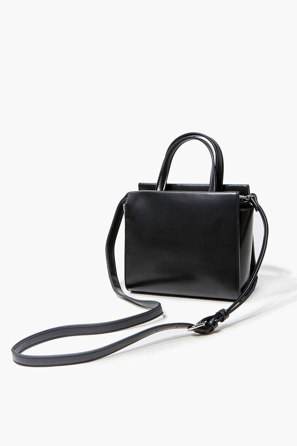 BLACK Faux Leather Crossbody Bag, image 1