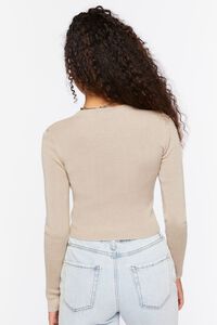 TAUPE Fitted Rib-Knit Sweater, image 3