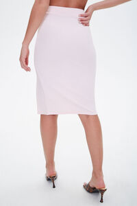 LIGHT PINK High-Slit Seamed Bodycon Skirt, image 3