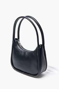 BLACK Faux Leather Shoulder Bag, image 3