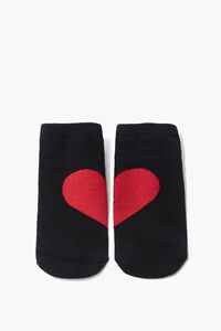 BLACK/RED Heart Graphic Ankle Socks, image 2