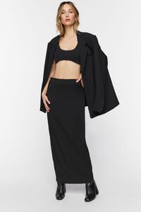 BLACK Zip-Slit Maxi Skirt, image 5