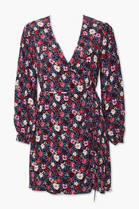 BLACK/ROSE Plus Size Floral Print Wrap Dress, image 1