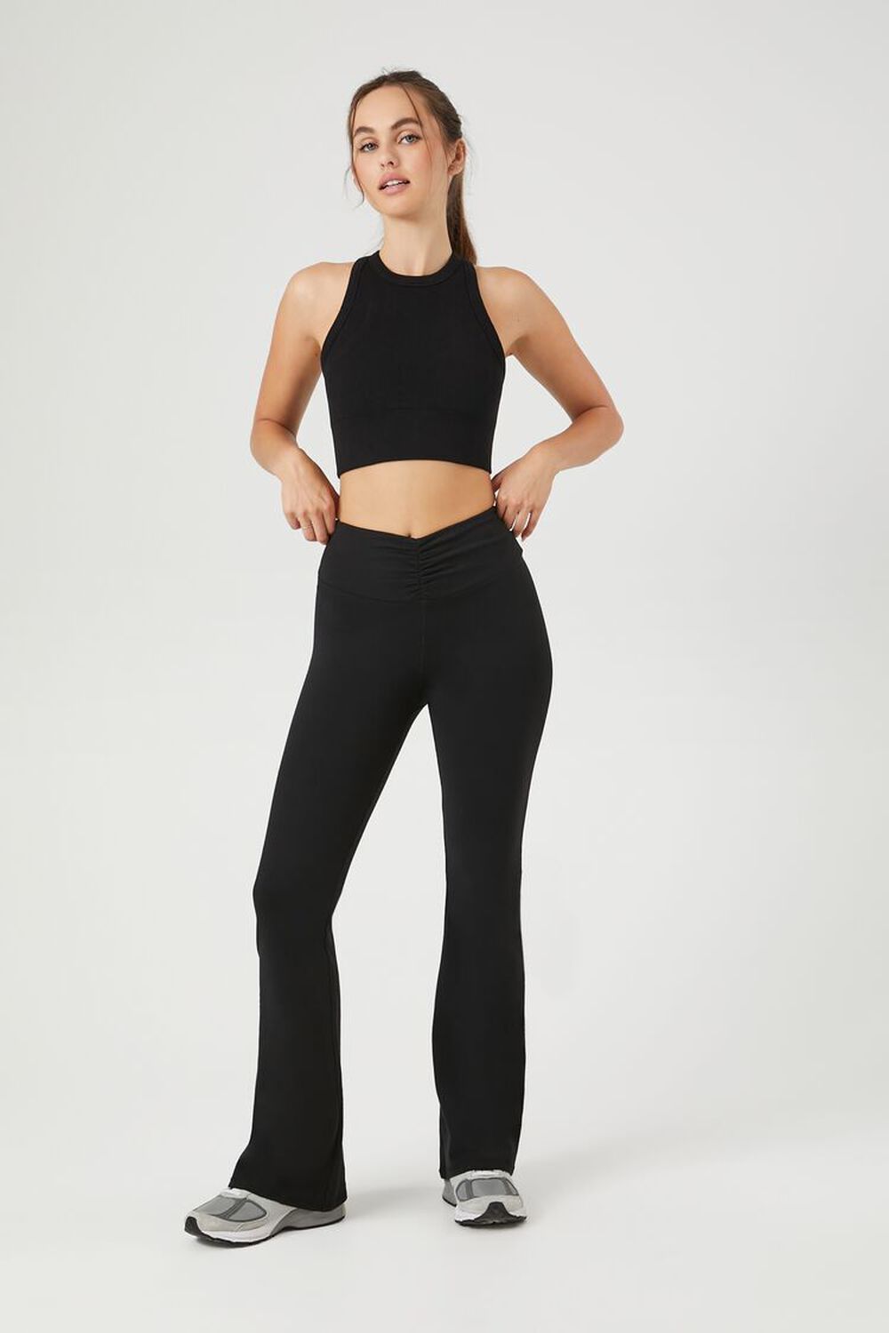 2024 Flag Women Ribbed Seamless Flare Leggings High Waist Yoga Pants  Compression Yoga Pants High Waist (Black, S) : : Fashion