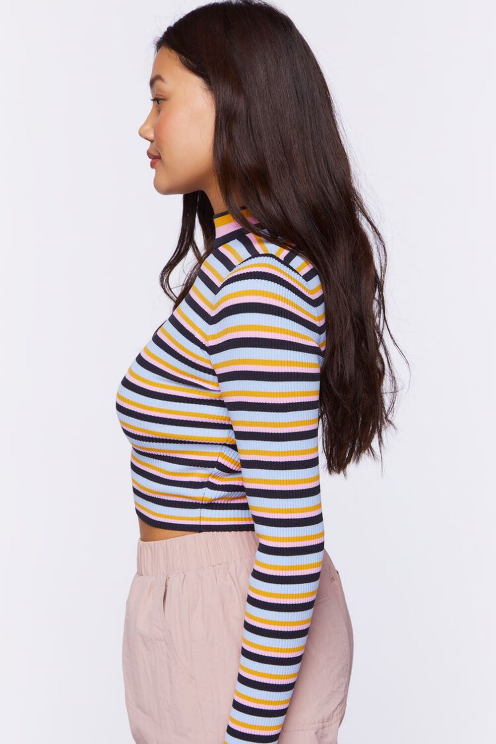 Striped Cutout Sweater-Knit Top, image 2
