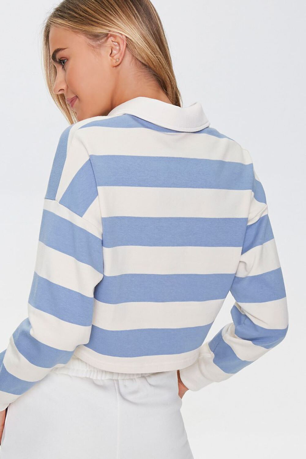 BLUE/CREAM Striped Rugby Shirt, image 3