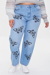 LIGHT DENIM Plus Size Butterfly High-Rise Jeans, image 2