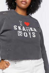 CHARCOAL/MULTI Plus Size Skater Boys Graphic Pullover, image 5