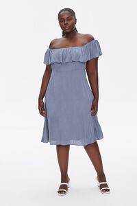BLUE Plus Size Off-the-Shoulder Dress, image 4