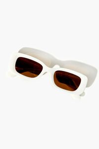 WHITE/BROWN Men Rectangular Sunglasses, image 5