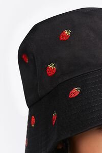 BLACK/MULTI Embroidered Strawberry Bucket Hat, image 2