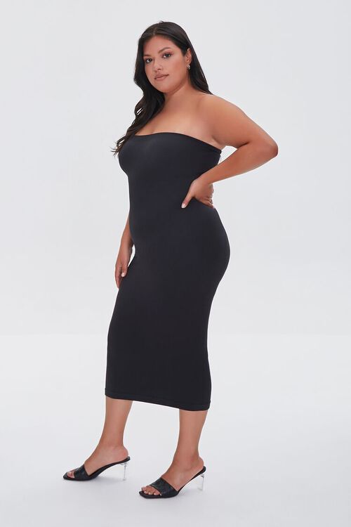 BLACK Plus Size Bodycon Tube Dress, image 3