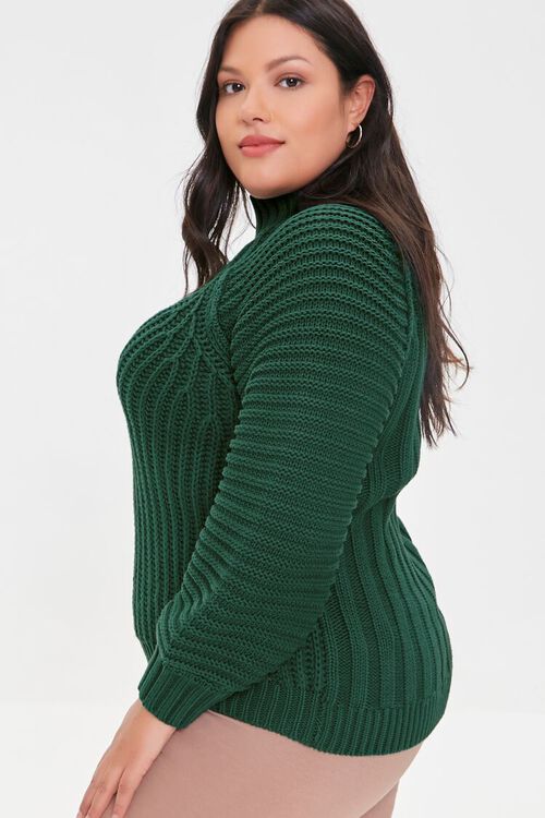 HUNTER GREEN Ribbed Mock Neck Sweater, image 2