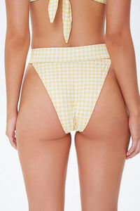 YELLOW/WHITE Gingham High-Cut Bikini Bottoms, image 3