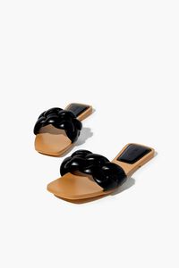 BLACK Braided Slip-On Sandals, image 6