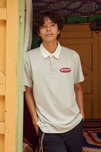 HEATHER GREY/MULTI Utility Department Patch Polo Shirt, image 1