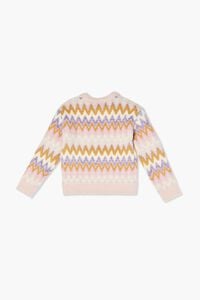 MAUVE/MULTI Girls Chevron Fuzzy-Knit Sweater (Kids), image 2